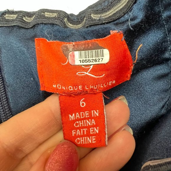 Monique Lhuillier Size XS Ruffle Jumpsuit Mid Rise Navy - Picture 4 of 8